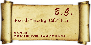Bozmánszky Célia névjegykártya